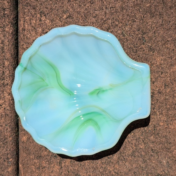 Vintage Slag Glass Trinket Dish - Picture 2 of 5